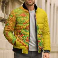 Hawaiian Kakau Tribal Sea Animals Tattoos Bomber Puffer Jacket Kanaka Maoli Flag Color Inspired LT03 - Polynesian Pride