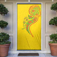 Hawaiian Kakau Tribal Sea Animals Tattoos Door Cover Kanaka Maoli Flag Color Inspired LT03 Multicolor - Polynesian Pride