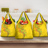 Hawaiian Kakau Tribal Sea Animals Tattoos Grocery Bag Kanaka Maoli Flag Color Inspired LT03 3-pack One Size Multicolor - Polynesian Pride