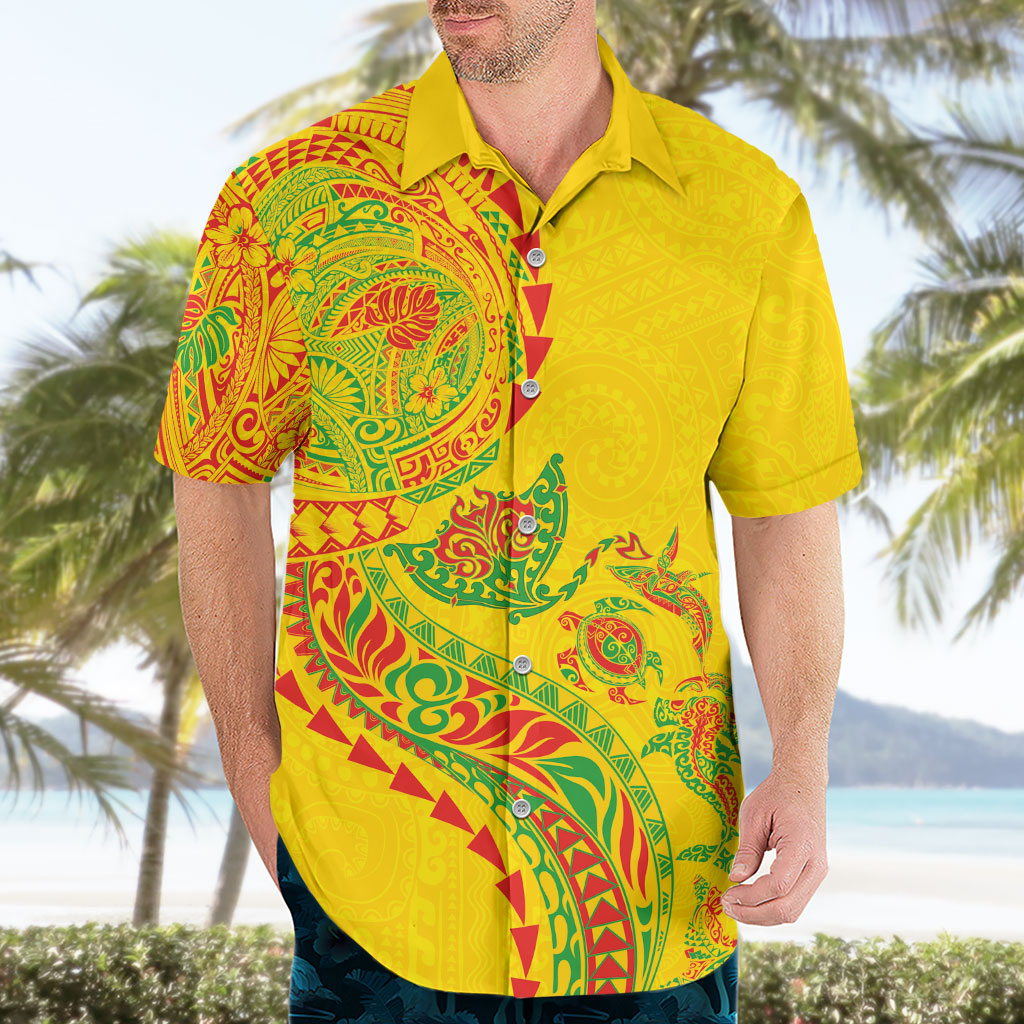 Hawaiian Kakau Tribal Sea Animals Tattoos Hawaiian Shirt Kanaka Maoli Flag Color Inspired LT03 - Polynesian Pride