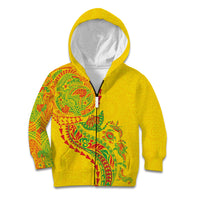 Hawaiian Kakau Tribal Sea Animals Tattoos Kid Hoodie Kanaka Maoli Flag Color Inspired LT03 Zip Hoodie Multicolor - Polynesian Pride