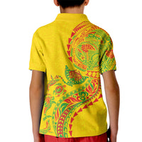 Hawaiian Kakau Tribal Sea Animals Tattoos Kid Polo Shirt Kanaka Maoli Flag Color Inspired LT03 - Polynesian Pride