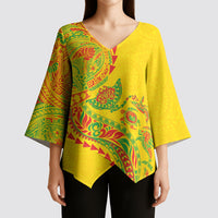Hawaiian Kakau Tribal Sea Animals Tattoos Kimono Sleeve Blouse Kanaka Maoli Flag Color Inspired LT03 - Polynesian Pride