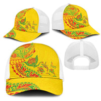 Hawaiian Kakau Tribal Sea Animals Tattoos Mesh Trucker Cap Kanaka Maoli Flag Color Inspired LT03 - Polynesian Pride