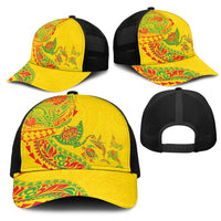 Hawaiian Kakau Tribal Sea Animals Tattoos Mesh Trucker Cap Kanaka Maoli Flag Color Inspired LT03 - Polynesian Pride