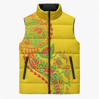 Hawaiian Kakau Tribal Sea Animals Tattoos Sleeveless Puffer Jacket Kanaka Maoli Flag Color Inspired LT03 Unisex Multicolor - Polynesian Pride