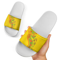 Hawaiian Kakau Tribal Sea Animals Tattoos Slide Sandals Kanaka Maoli Flag Color Inspired LT03 - Polynesian Pride