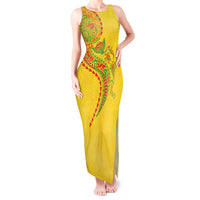 Hawaiian Kakau Tribal Sea Animals Tattoos Tank Maxi Dress Kanaka Maoli Flag Color Inspired LT03 Women Multicolor - Polynesian Pride