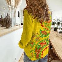 Hawaiian Kakau Tribal Sea Animals Tattoos Women Casual Shirt Kanaka Maoli Flag Color Inspired LT03 - Polynesian Pride