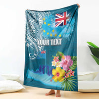Personalised Tuvalu Independence Day Blanket Tuvaluan Tribal Flag Style