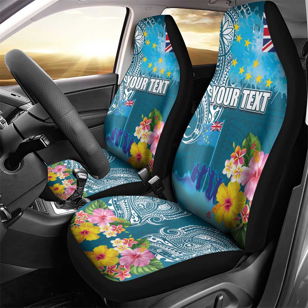 Personalised Tuvalu Independence Day Car Seat Cover Tuvaluan Tribal Flag Style