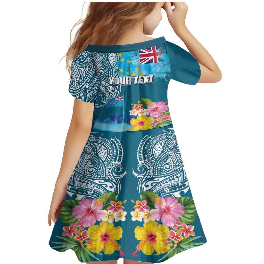 Personalised Tuvalu Independence Day Family Matching Mermaid Dress and Hawaiian Shirt Tuvaluan Tribal Flag Style LT03 - Polynesian Pride