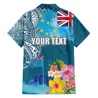 Personalised Tuvalu Independence Day Family Matching Off Shoulder Maxi Dress and Hawaiian Shirt Tuvaluan Tribal Flag Style LT03 - Polynesian Pride