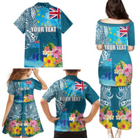 Personalised Tuvalu Independence Day Family Matching Puletasi and Hawaiian Shirt Tuvaluan Tribal Flag Style LT03 - Polynesian Pride