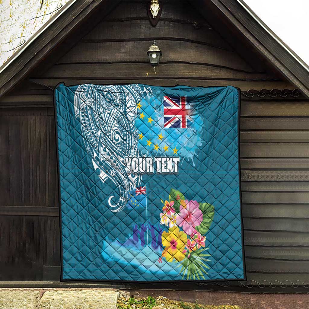 Personalised Tuvalu Independence Day Quilt Tuvaluan Tribal Flag Style