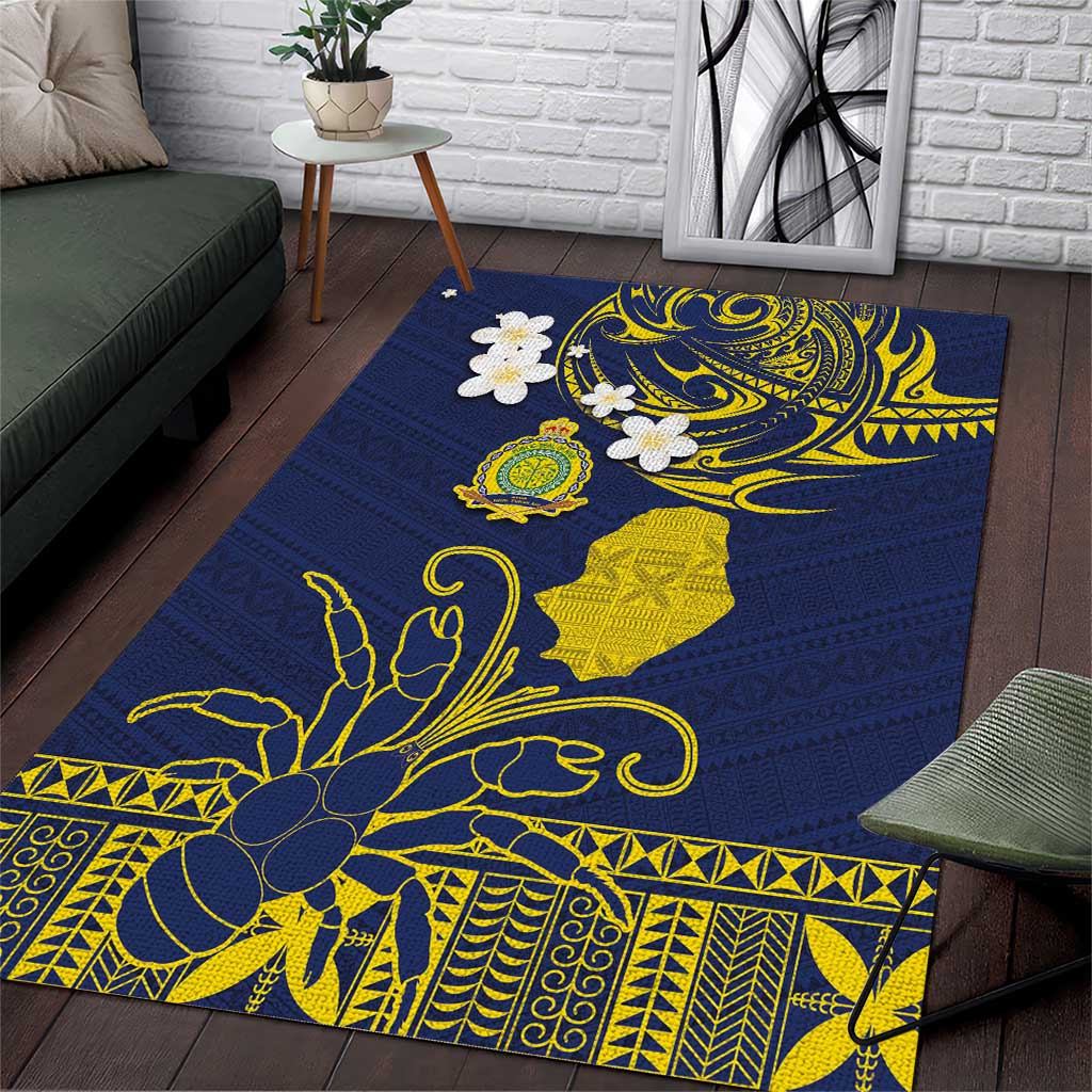 Niue Independence Day Area Rug Hiapo Pattern Fiti Pua and Uga LT03 Yellow - Polynesian Pride