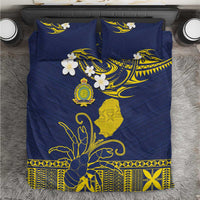 Niue Independence Day Bedding Set Hiapo Pattern Fiti Pua and Uga LT03 Yellow - Polynesian Pride