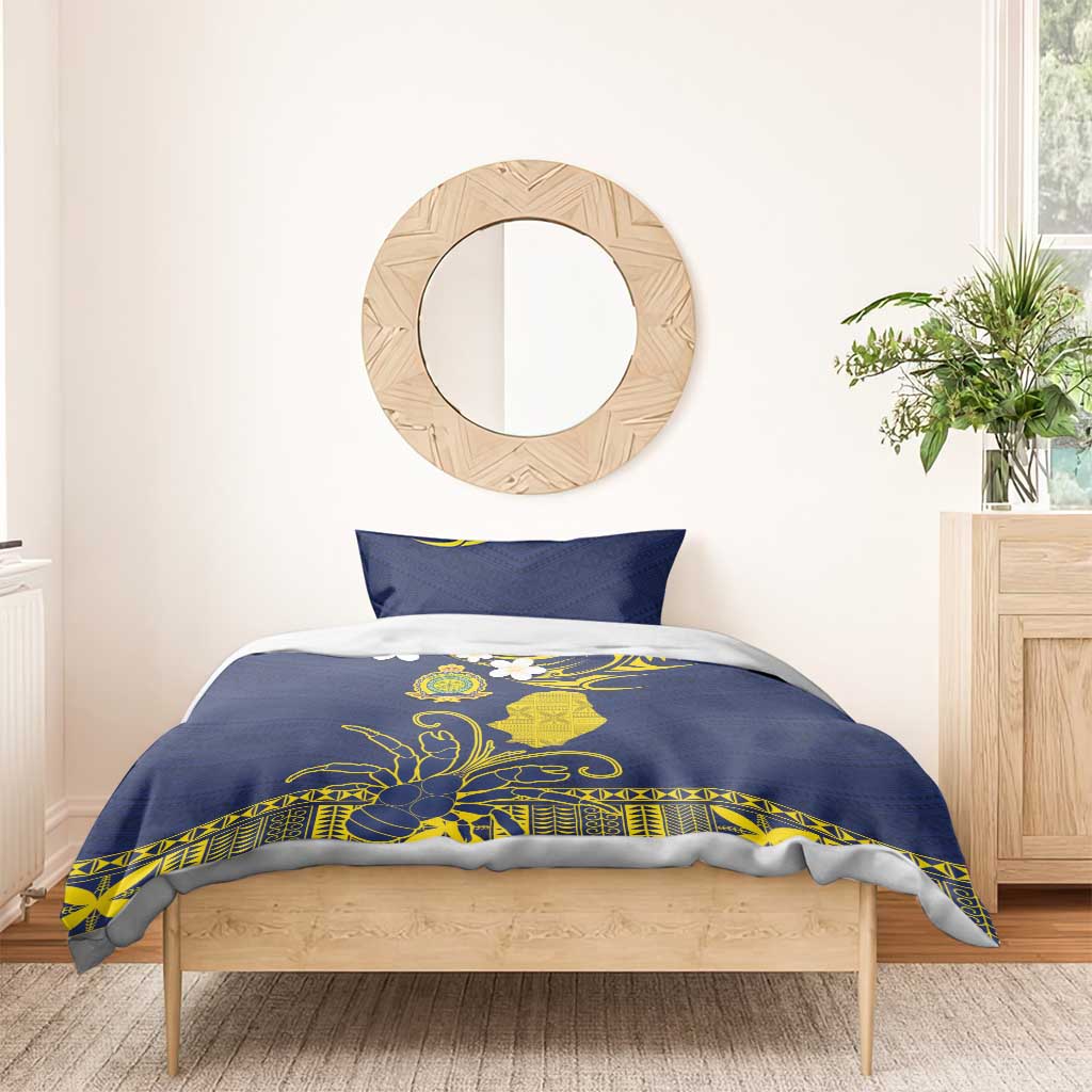Niue Independence Day Bedding Set Hiapo Pattern Fiti Pua and Uga LT03 - Polynesian Pride