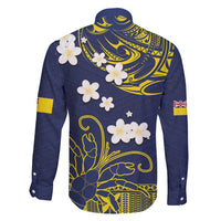 Niue Independence Day Family Matching Off Shoulder Maxi Dress and Hawaiian Shirt Hiapo Pattern Fiti Pua and Uga LT03 - Polynesian Pride