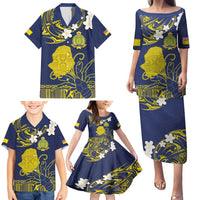 Niue Independence Day Family Matching Puletasi and Hawaiian Shirt Hiapo Pattern Fiti Pua and Uga LT03 - Polynesian Pride