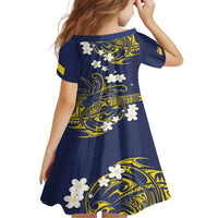 Niue Independence Day Family Matching Short Sleeve Bodycon Dress and Hawaiian Shirt Hiapo Pattern Fiti Pua and Uga LT03 - Polynesian Pride