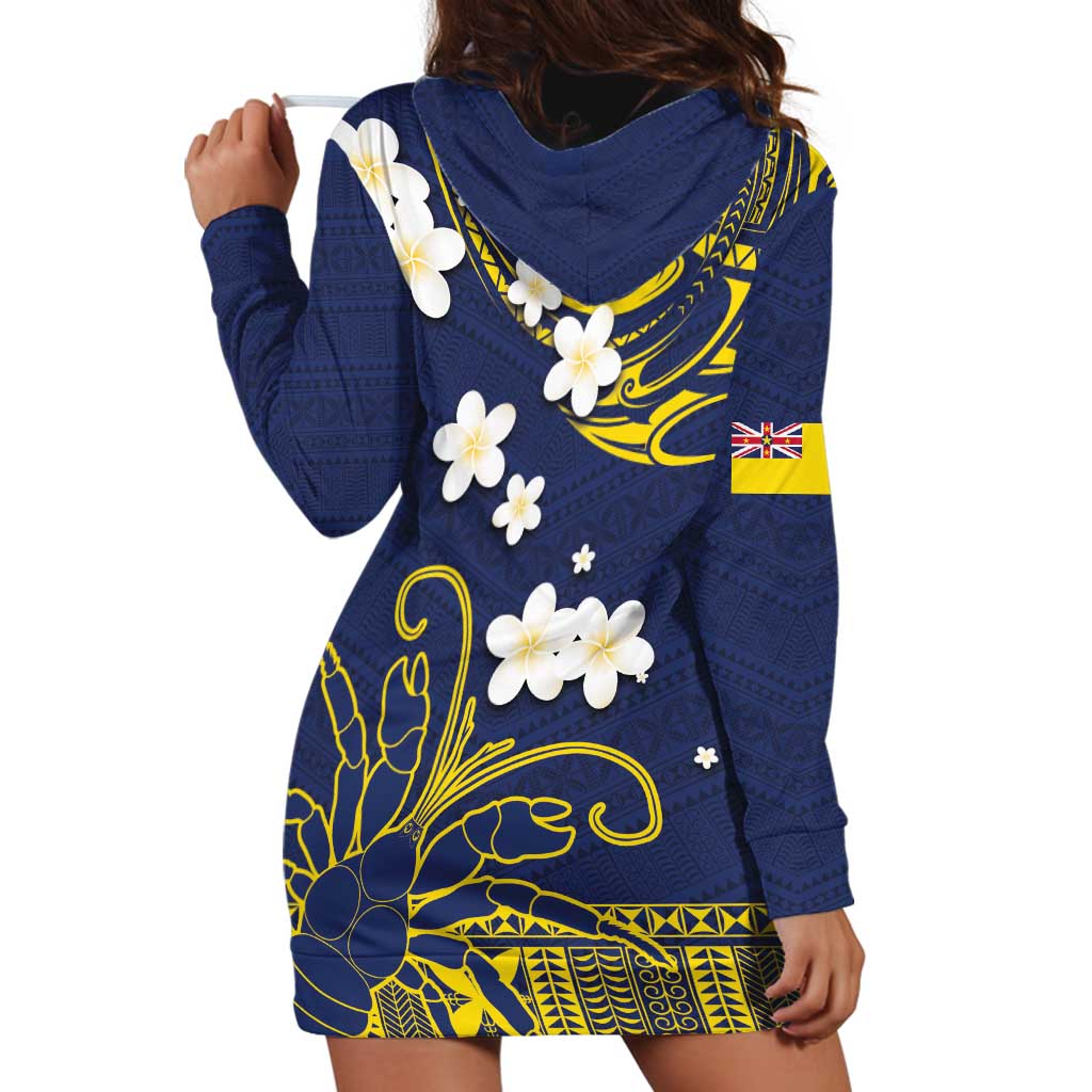 Niue Independence Day Hoodie Dress Hiapo Pattern Fiti Pua and Uga LT03 - Polynesian Pride