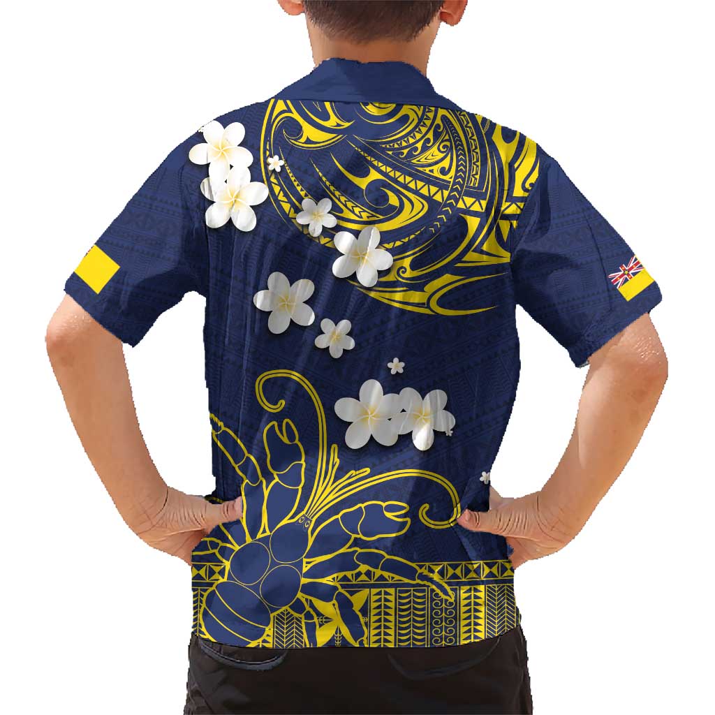 Niue Independence Day Kid Hawaiian Shirt Hiapo Pattern Fiti Pua and Uga LT03 - Polynesian Pride