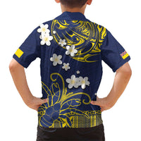 Niue Independence Day Kid Hawaiian Shirt Hiapo Pattern Fiti Pua and Uga LT03 - Polynesian Pride