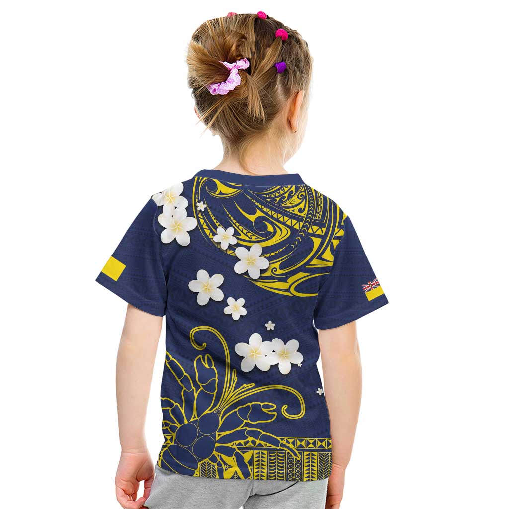 Niue Independence Day Kid T Shirt Hiapo Pattern Fiti Pua and Uga LT03 - Polynesian Pride