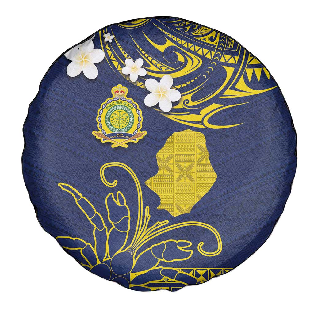 Niue Independence Day Spare Tire Cover Hiapo Pattern Fiti Pua and Uga LT03 - Polynesian Pride