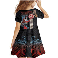Hawaii and Japanese Together Family Matching Mermaid Dress and Hawaiian Shirt Koi Fish and Kakau Pattern LT03 - Polynesian Pride