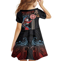 Hawaii and Japanese Together Family Matching Off Shoulder Maxi Dress and Hawaiian Shirt Koi Fish and Kakau Pattern LT03 - Polynesian Pride