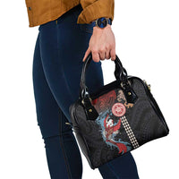 Hawaii and Japanese Together Shoulder Handbag Koi Fish and Kakau Pattern