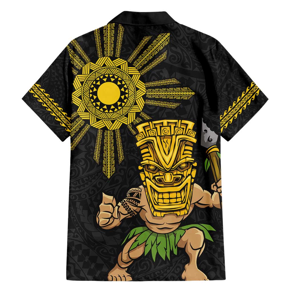 Hawaii and Philippines Together Hawaiian Shirt Warrior Tiki Mask and Filipino Sun Polynesian Style LT03 - Polynesian Pride