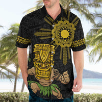 Hawaii and Philippines Together Hawaiian Shirt Warrior Tiki Mask and Filipino Sun Polynesian Style LT03 - Polynesian Pride
