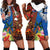 Fiji and Australia Together Hoodie Dress Fijian Tapa Plants with Kangaroo and Aboriginal - Polynesian Pride