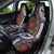 Fiji and Australia Together Car Seat Cover Kangaroo Aboriginal with Tribal Tapa Hibiscus Half Style - Polynesian Pride
