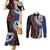 Fiji and Australia Together Couples Matching Mermaid Dress and Long Sleeve Button Shirt Kangaroo Aboriginal with Tribal Tapa Hibiscus Half Style - Polynesian Pride