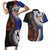 Fiji and Australia Together Couples Matching Short Sleeve Bodycon Dress and Hawaiian Shirt Kangaroo Aboriginal with Tribal Tapa Hibiscus Half Style - Polynesian Pride
