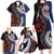 Fiji and Australia Together Family Matching Long Sleeve Bodycon Dress and Hawaiian Shirt Kangaroo Aboriginal with Tribal Tapa Hibiscus Half Style - Polynesian Pride