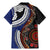 Fiji and Australia Together Family Matching Mermaid Dress and Hawaiian Shirt Kangaroo Aboriginal with Tribal Tapa Hibiscus Half Style - Polynesian Pride