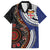 Fiji and Australia Together Family Matching Tank Maxi Dress and Hawaiian Shirt Kangaroo Aboriginal with Tribal Tapa Hibiscus Half Style - Polynesian Pride