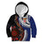 Fiji and Australia Together Kid Hoodie Kangaroo Aboriginal with Tribal Tapa Hibiscus Half Style - Polynesian Pride