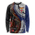 Fiji and Australia Together Long Sleeve Shirt Kangaroo Aboriginal with Tribal Tapa Hibiscus Half Style - Polynesian Pride