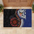 Fiji and Australia Together Rubber Doormat Kangaroo Aboriginal with Tribal Tapa Hibiscus Half Style - Polynesian Pride