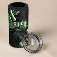 Traditional Art Hawaiian Kakau Tattoos 4 in 1 Can Cooler Tumbler Green Color LT03 - Polynesian Pride