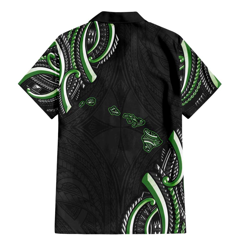 Traditional Art Hawaiian Kakau Tattoos Family Matching Mermaid Dress and Hawaiian Shirt Green Color LT03 - Polynesian Pride