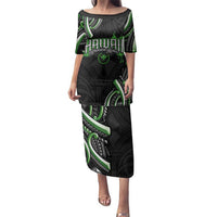 Traditional Art Hawaiian Kakau Tattoos Family Matching Puletasi and Hawaiian Shirt Green Color LT03 Mom's Dress Green - Polynesian Pride