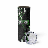 Traditional Art Hawaiian Kakau Tattoos Skinny Tumbler Green Color LT03 - Polynesian Pride