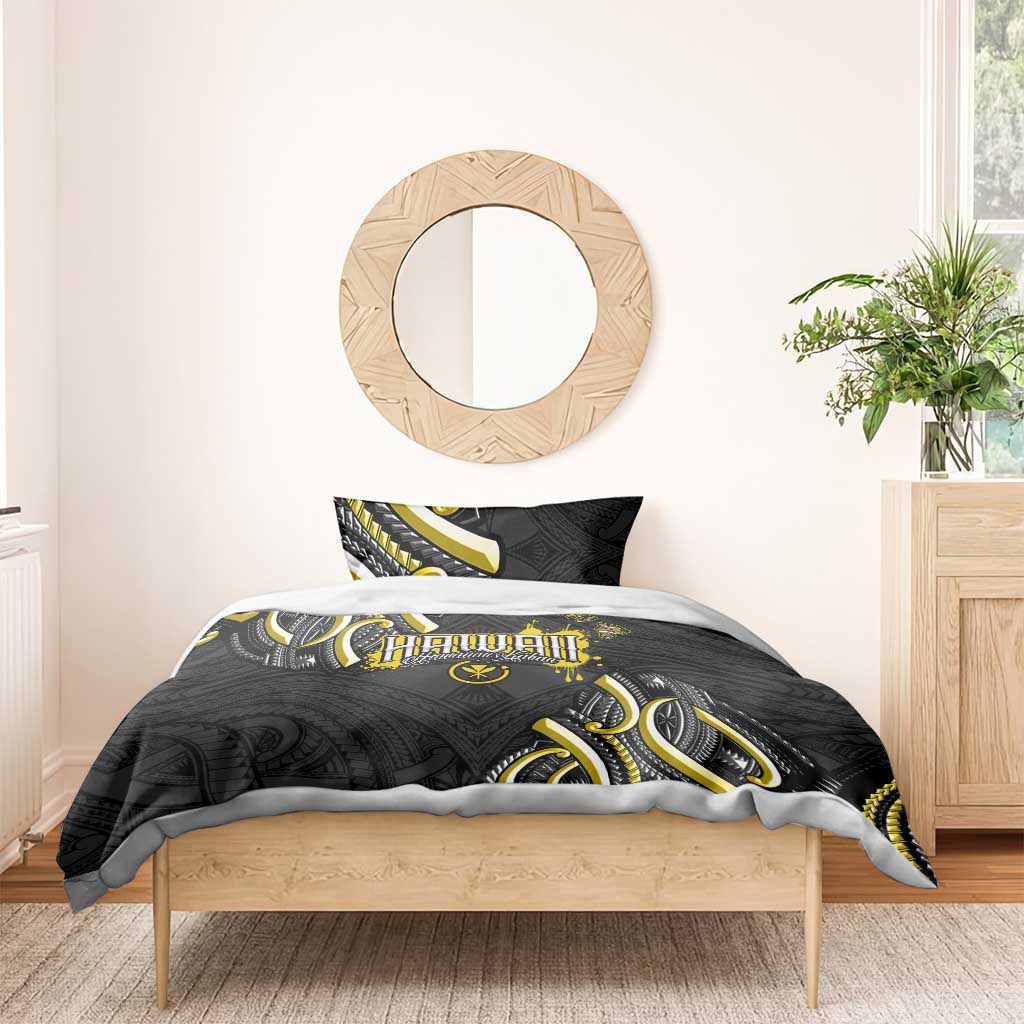 Traditional Art Hawaiian Kakau Tattoos Bedding Set Yellow Color - Polynesian Pride